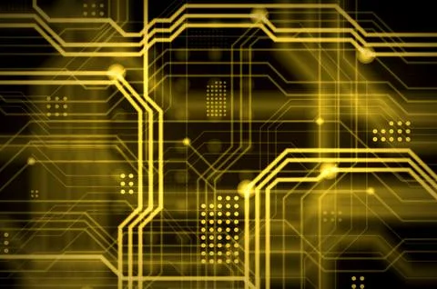 An abstract technological background consisting of a multitude of luminous gu Stock Illustration