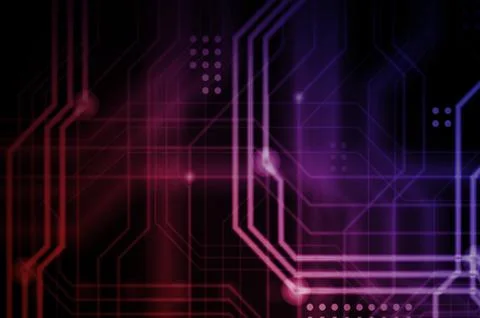 An abstract technological background consisting of a multitude of luminous gu Stock Illustration