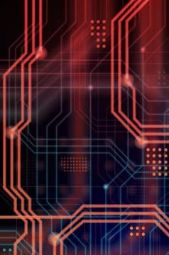 An abstract technological background consisting of a multitude of luminous gu Stock Illustration