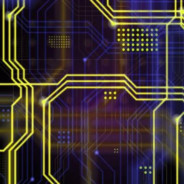 An abstract technological background consisting of a multitude of luminous gu Stock Illustration