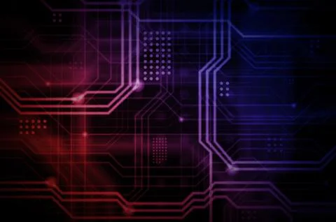 An abstract technological background consisting of a multitude of luminous gu Stock Illustration