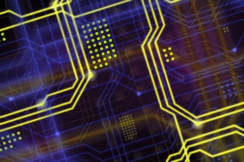 An abstract technological background consisting of a multitude of luminous gu Stock Illustration