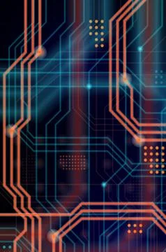 An abstract technological background consisting of a multitude of luminous gu 스톡 일러스트