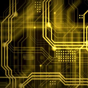 An abstract technological background consisting of a multitude of luminous gu Stock Illustration