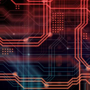 An abstract technological background consisting of a multitude of luminous gu Stock Illustration