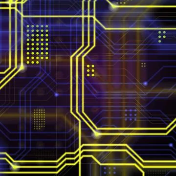 An abstract technological background consisting of a multitude of luminous gu Stock Illustration