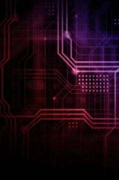 An abstract technological background consisting of a multitude of luminous gu Stock Illustration