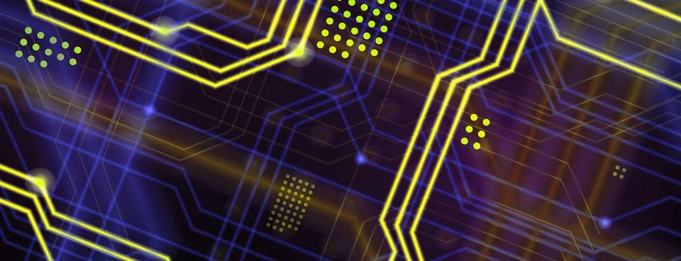 An abstract technological background consisting of a multitude of luminous gu 스톡 일러스트