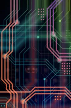 An abstract technological background consisting of a multitude of luminous gu 스톡 일러스트