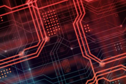 An abstract technological background consisting of a multitude of luminous gu Stock Illustration