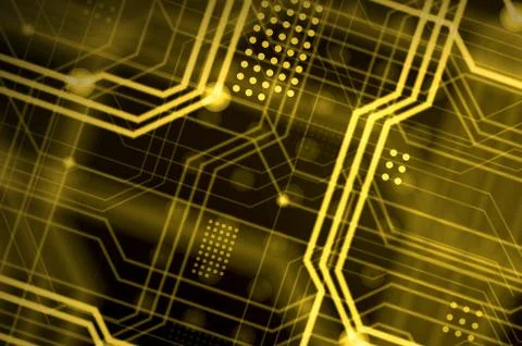 An abstract technological background consisting of a multitude of luminous gu Stock Illustration