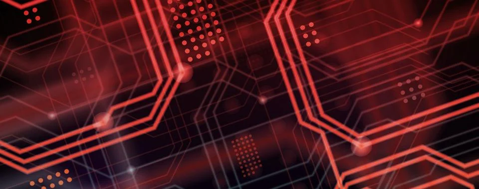 An abstract technological background consisting of a multitude of luminous gu Stock Illustration