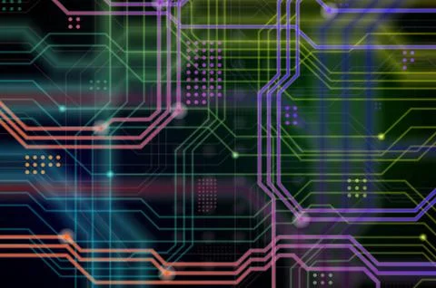 An abstract technological background consisting of a multitude of luminous gu 스톡 일러스트