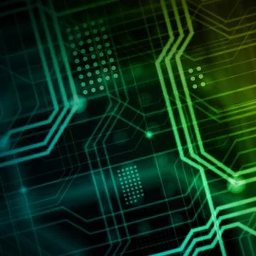 An abstract technological background consisting of a multitude of luminous gu Stock Illustration