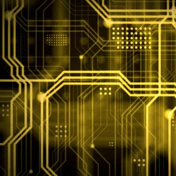 An abstract technological background consisting of a multitude of luminous gu Stock Illustration