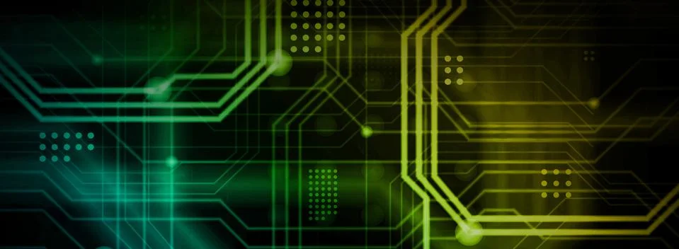 An abstract technological background consisting of a multitude of luminous gu 스톡 일러스트