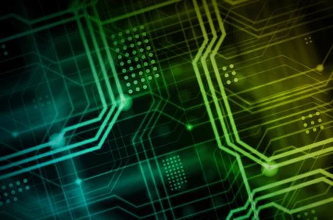 An abstract technological background consisting of a multitude of luminous gu Stock Illustration