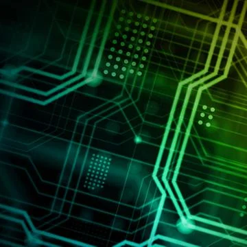 An abstract technological background consisting of a multitude of luminous gu 스톡 일러스트