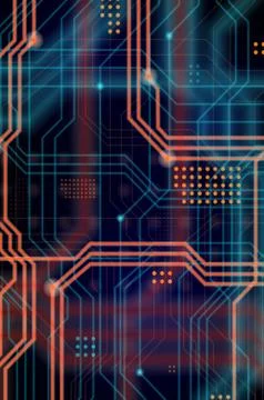 An abstract technological background consisting of a multitude of luminous gu 스톡 일러스트