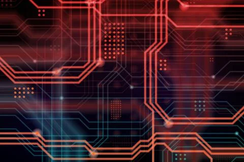 An abstract technological background consisting of a multitude of luminous gu Stock Illustration