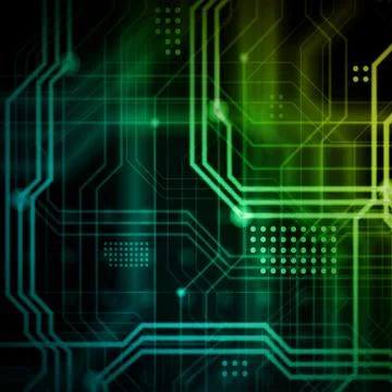 An abstract technological background consisting of a multitude of luminous gu Stock Illustration