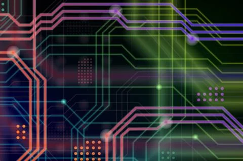 An abstract technological background consisting of a multitude of luminous gu 스톡 일러스트