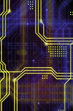 An abstract technological background consisting of a multitude of luminous gu Stock Illustration