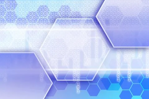 Abstract technological background consisting of a set of hexagons and other g Stockillustratie