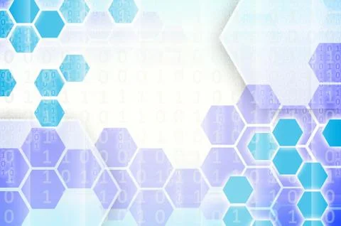 Abstract technological background consisting of a set of hexagons and other g Stock Illustration