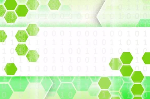 Abstract technological background consisting of a set of hexagons and other g Stock Illustration
