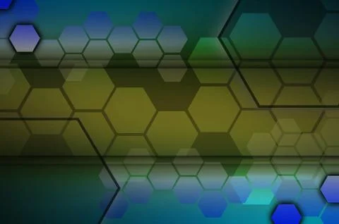 Abstract technological background consisting of a set of hexagons and other g Stockillustratie