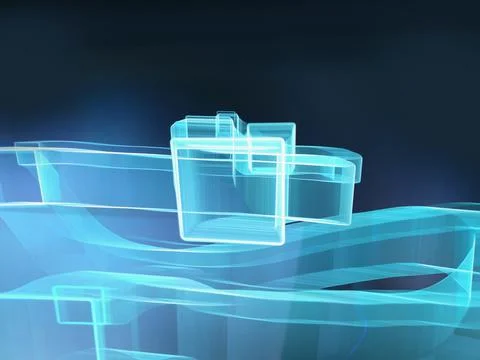 Abstract technological background, geometric shapes, 3D illustration. Stock Illustration