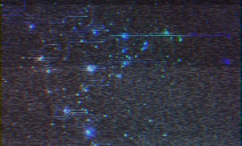 Abstract technological background in glitch style Stock Photos