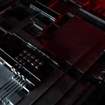 Abstract technological background made of different element printed circuit Stock Illustration