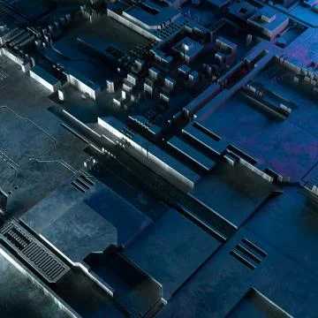 Abstract technological background made of different element printed circuit Stock Illustration