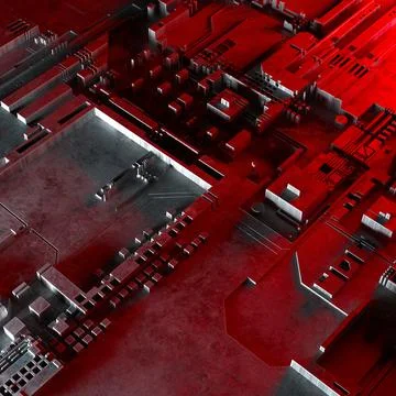 Abstract technological background made of different element printed circuit Illustrazione stock