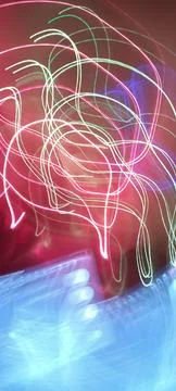 Abstract technological background made of different element printed Foto stock