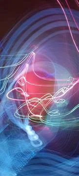 Abstract technological background made of different element printed 库存照片