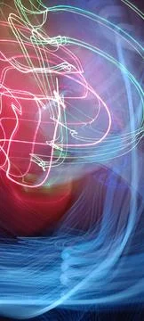 Abstract technological background made of different element printed Foto stock