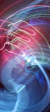 Abstract technological background made of different element printed 库存照片