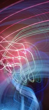 Abstract technological background made of different element printed Foto stock