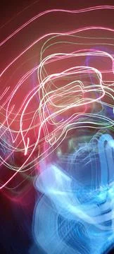 Abstract technological background made of different element printed 库存照片