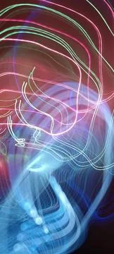 Abstract technological background made of different element printed Foto stock