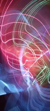 Abstract technological background made of different element printed 库存照片