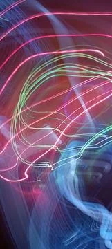 Abstract technological background made of different element printed 库存照片