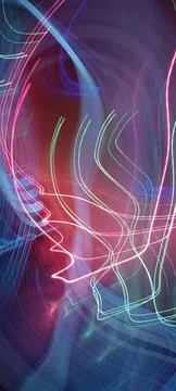 Abstract technological background made of different element printed Foto stock