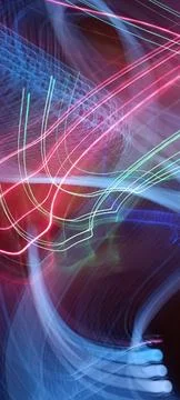 Abstract technological background made of different element printed Foto stock