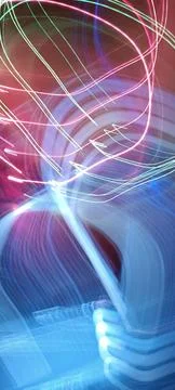 Abstract technological background made of different element printed Stockfoto's