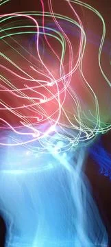 Abstract technological background made of different element printed Stockfoto's