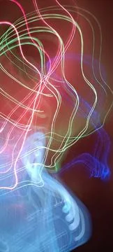 Abstract technological background made of different element printed Foto stock